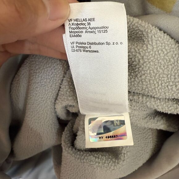 North Face Gray Gold‎ Hoodie Pullover Sweatshirt Pockets Sz L Please Read - Picture 10 of 14